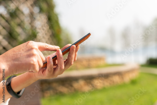 woman using smartphone