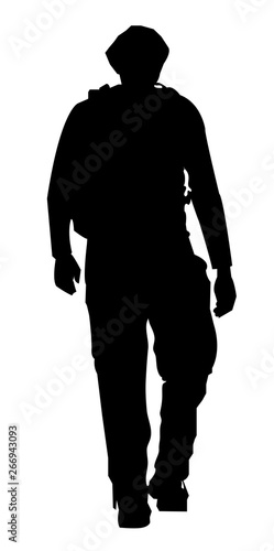 person hiking silhouette