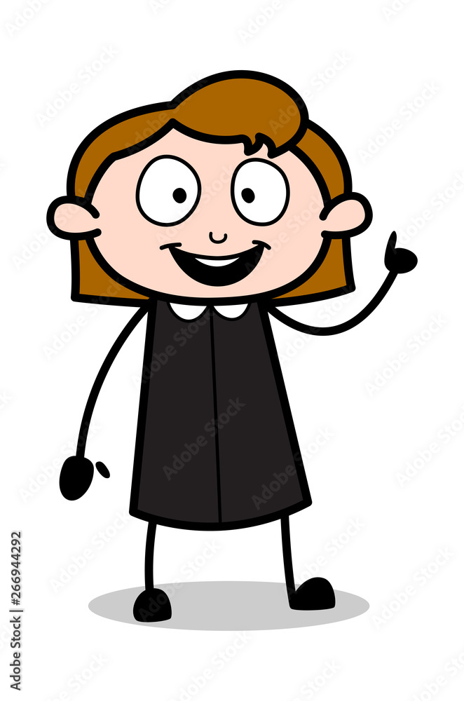Got an Idea - Retro Office Girl Employee Cartoon Vector Illustration Got an Idea - Retro Office Girl Employee Cartoon Vector Illustration