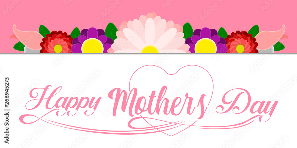 Greeting card for Mother day with flowers and text - Vector Greeting card for Mother day with flowers and text - Vector