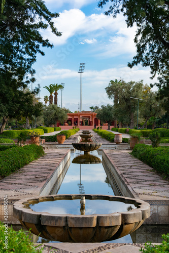 Water Fountain at Parc El Harti in Marrakech Morocco photo