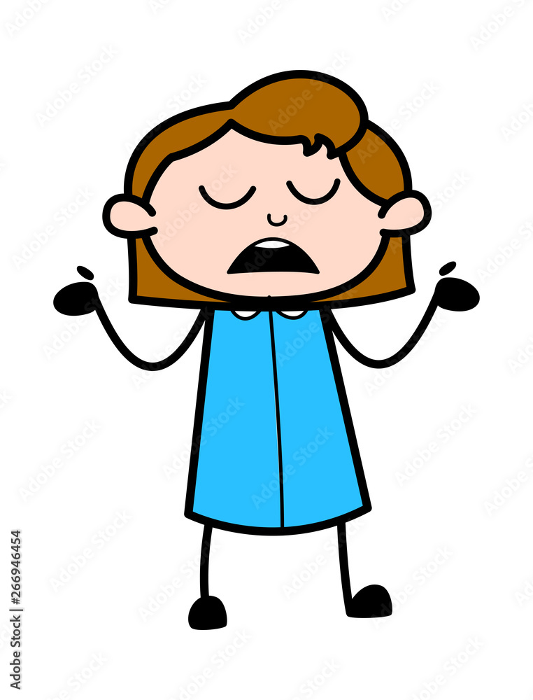 Ignoring - Retro Office Girl Employee Cartoon Vector Illustration Ignoring - Retro Office Girl Employee Cartoon Vector Illustration