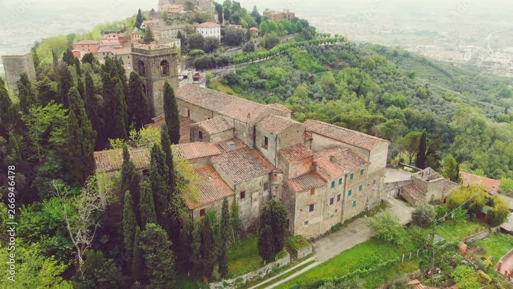 Aero shot of an ancient castle in Montecatini Alto. Tuscany, Italy. Aero shot of an ancient castle in Montecatini Alto. Tuscany, Italy.