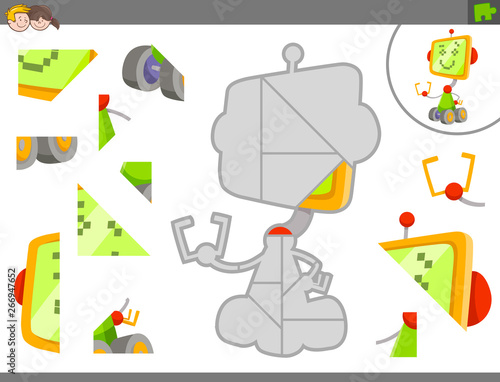 jigsaw puzzle game with robot or droid