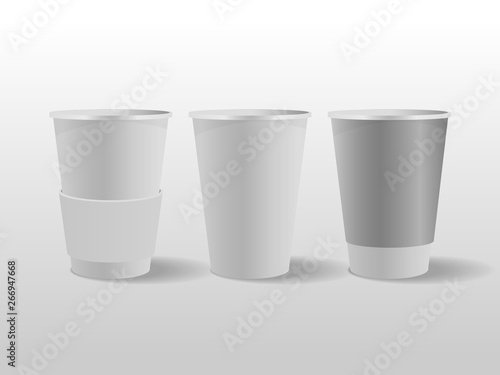 white mock up coffee cup. vector illustration