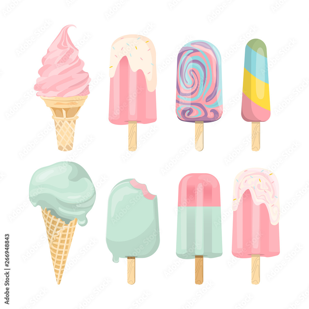 summer icons set, ice cream, drinks, palm leaves, fruits and flamingo. summer icons set, ice cream, drinks, palm leaves, fruits and flamingo.