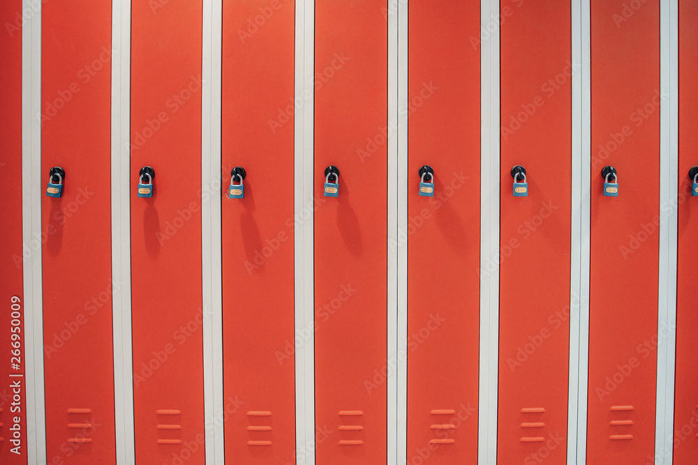 red doors from cabinets in the closet of the factory red doors from cabinets in the closet of the factory