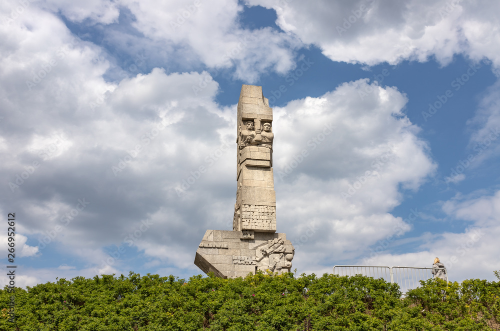 Monument for the memory of Westerplatte (District in Gdansk -Poland), where