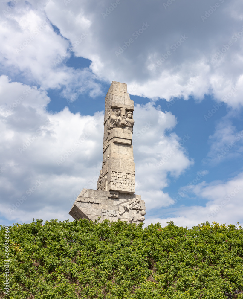 Monument for the memory of Westerplatte (District in Gdansk -Poland), where