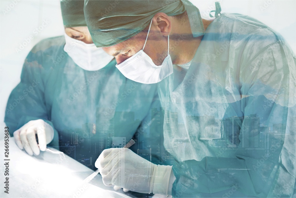 Fototapeta premium Two surgeons in Operating room