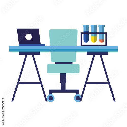 office desk chair laptop flask