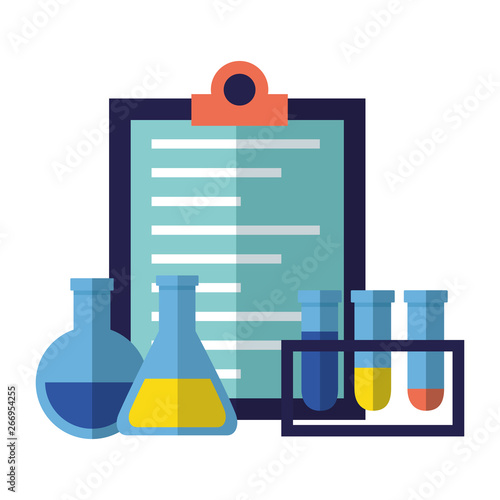 medical flasks clipboard chemistry