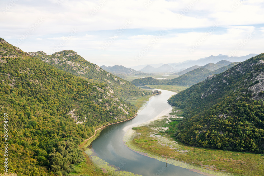 Fototapeta premium Lake Skadar seen from Pavlova Strana Viewpoint, Montenegro, Europe.