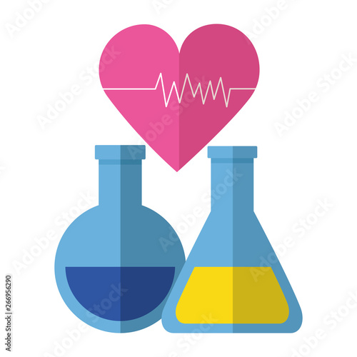 medical flasks heartbeat