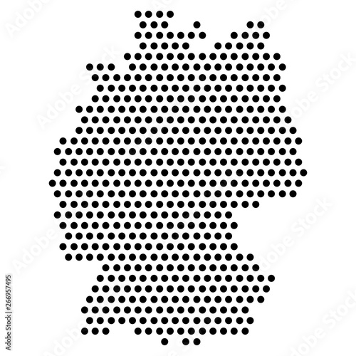 Isolated dotted political map of Germany - Vector