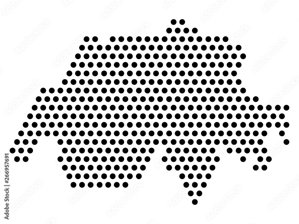 Isolated dotted political map of Austria - Vector