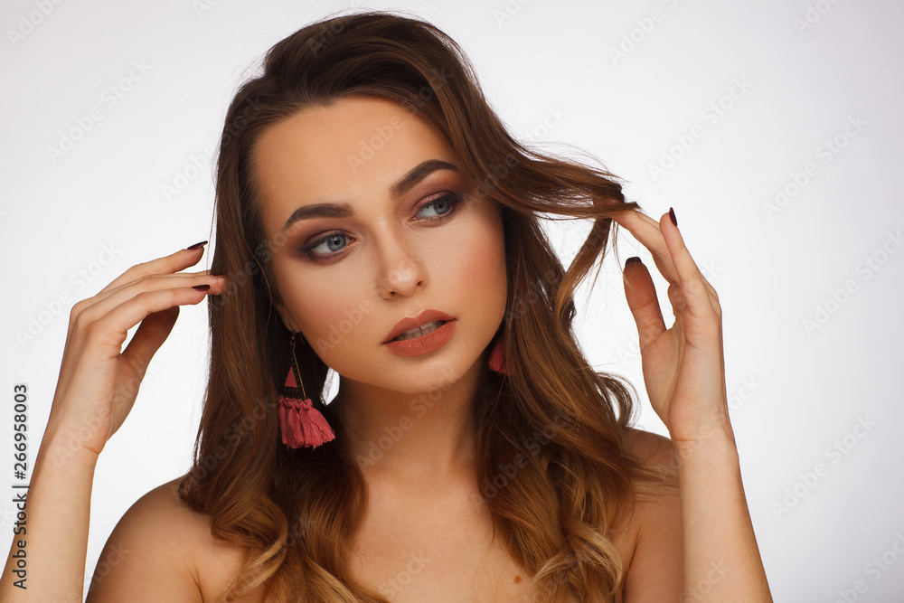 Fototapeta premium Portrait of a beautiful woman. Studio photo session