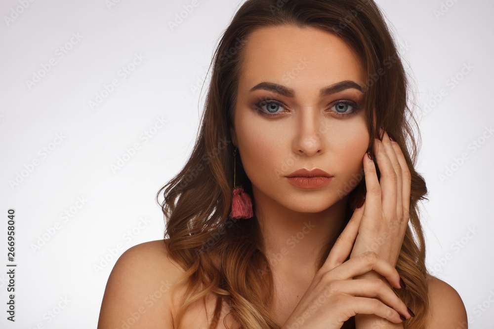Portrait of a beautiful woman. Studio photo session Portrait of a beautiful woman. Studio photo session