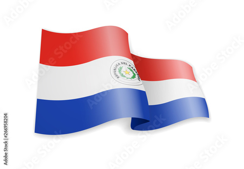 Paraguay flag in the wind. Flag on white vector illustration Free Download Paraguay flag in the wind. Flag on white vector illustration - GFXLoad