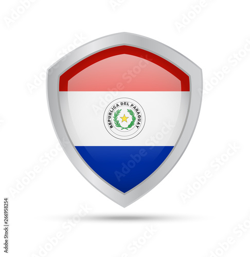Shield with Paraguay flag on white background. Free Download Shield with Paraguay flag on white background. - GFXLoad