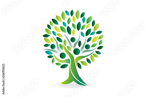 Logo tree family people ecology symbol