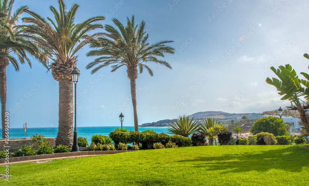 A beautiful view of the ocean in Costa Calma on the Canary Islands on Fuartaventura