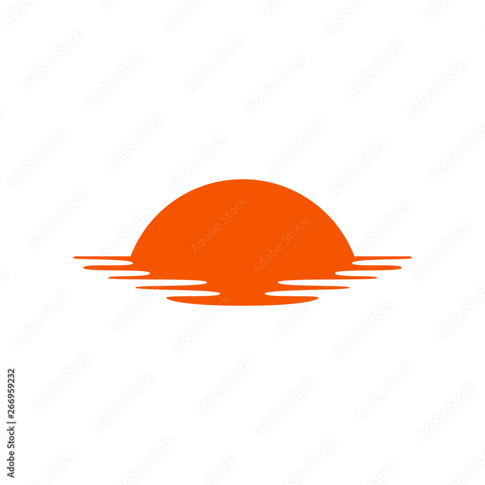 Isolated beautiful sunset with reflection in the water- Vector Isolated beautiful sunset with reflection in the water- Vector