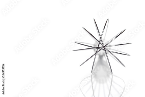 a whisk culinary device nozzle for a mixer on a white banner with copy space for text.