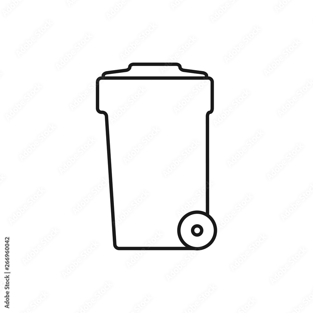 vector outline icon of trash can vector outline icon of trash can