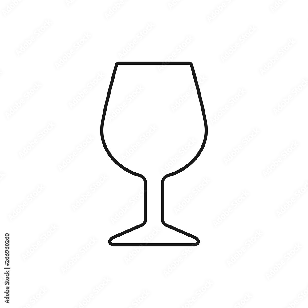 vector outline icon of wine glass vector outline icon of wine glass
