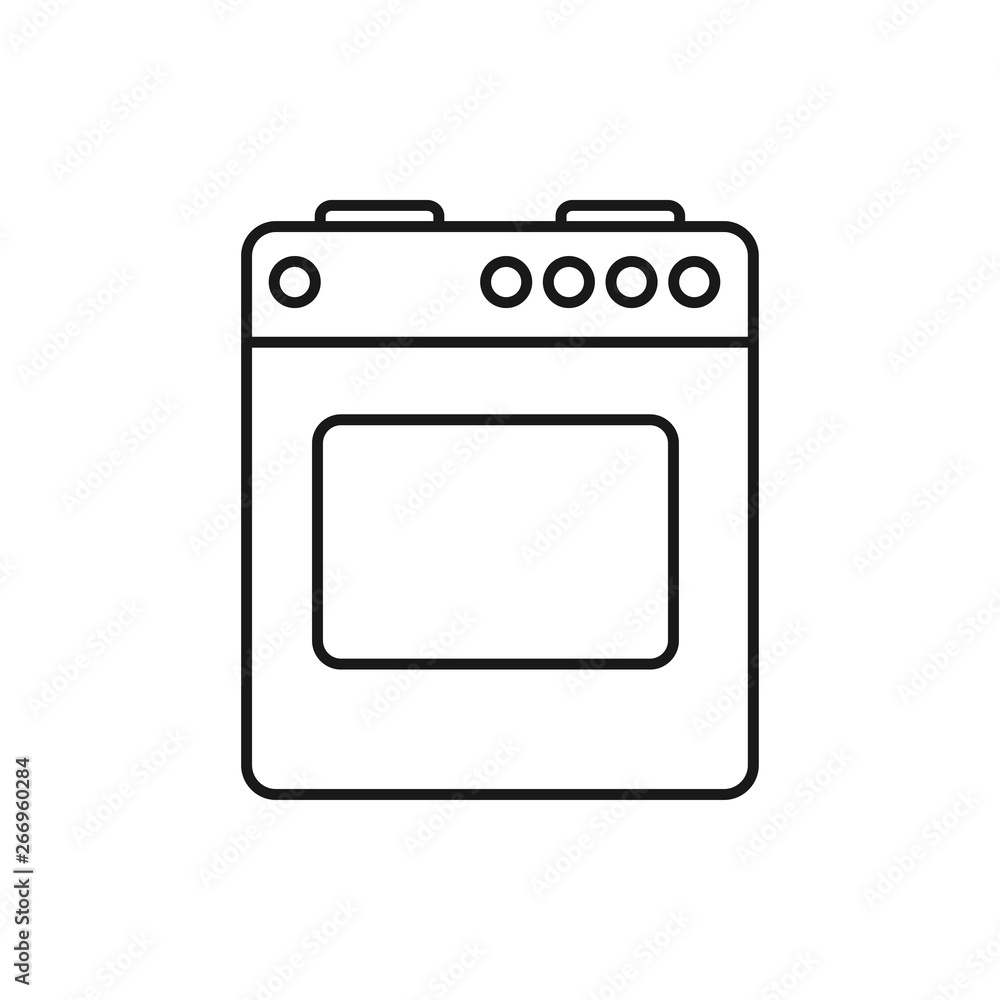 vector outline icon of gas stove vector outline icon of gas stove