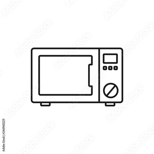vector outline icon of microwave oven