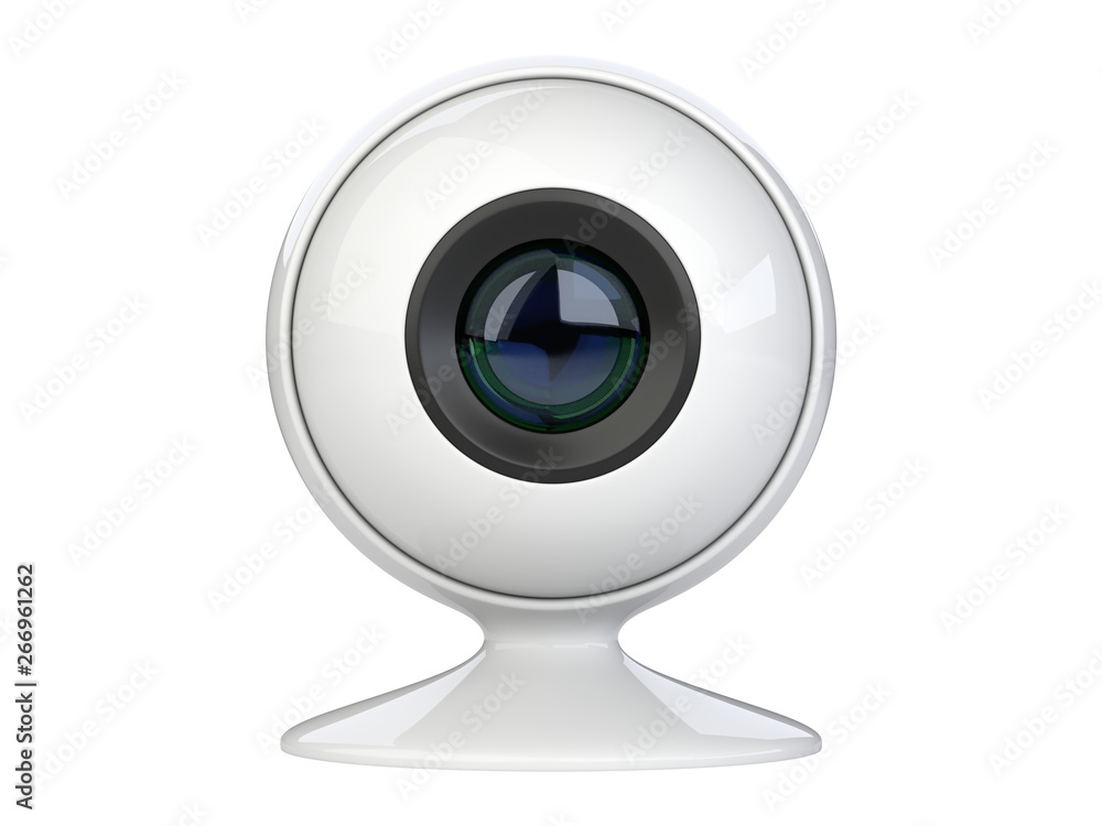 White wireless security surveillance camera - ball shaped. White wireless security surveillance camera - ball shaped.