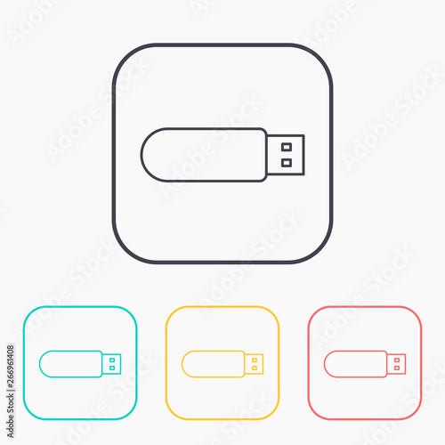 vector outline icon of usb stick