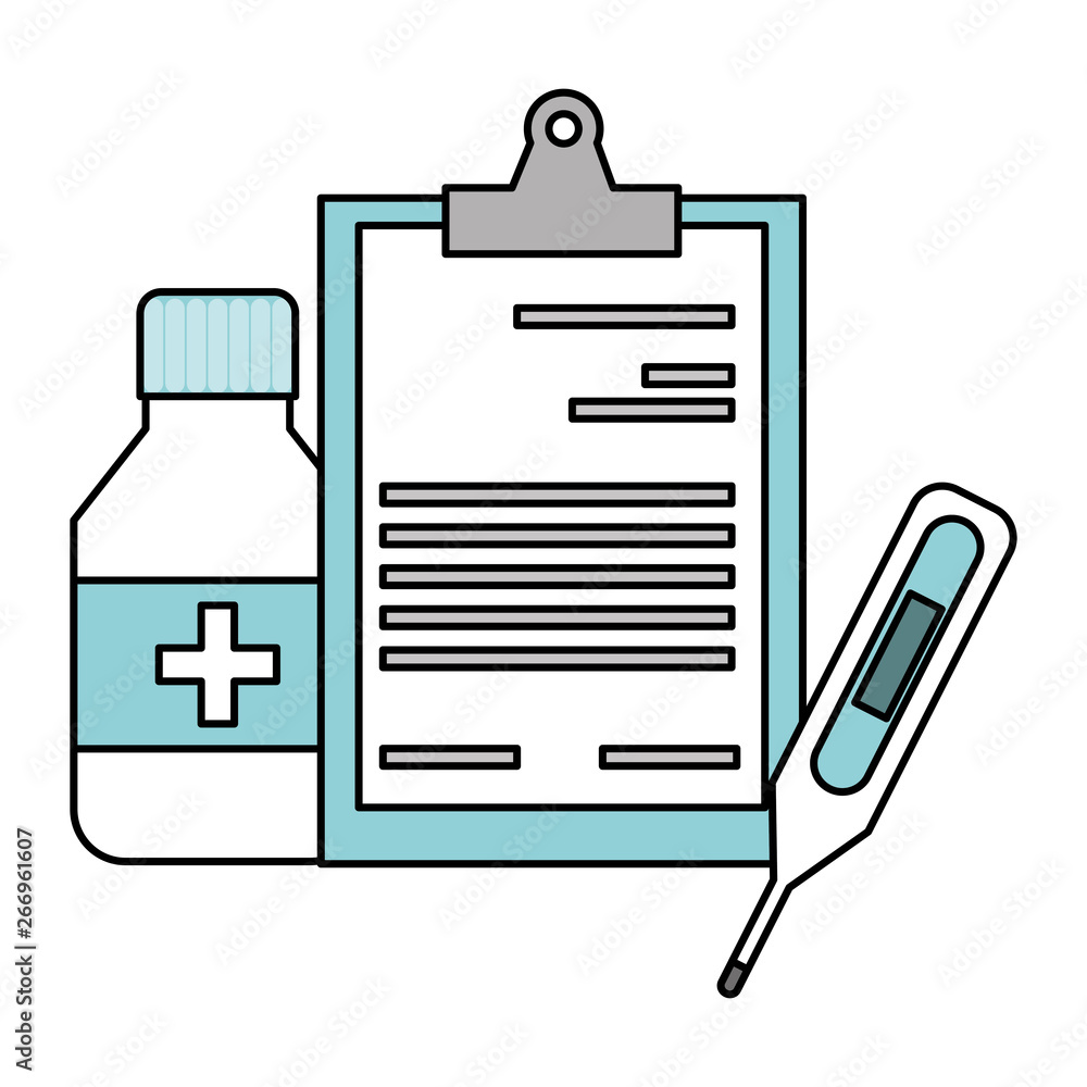 medical clipboard bottle thermometer