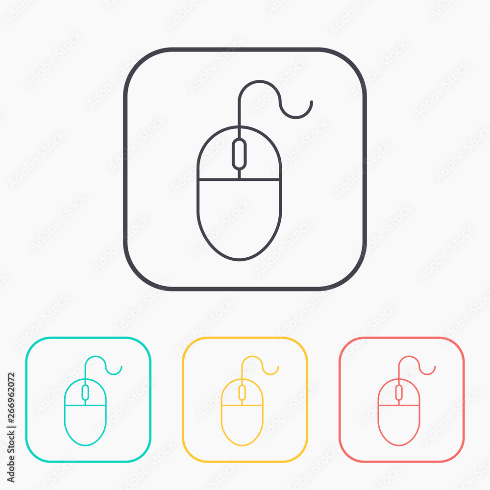 vector outline icon of mouse vector outline icon of mouse