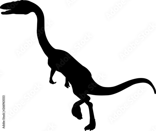 Coelophysis 6 isolated vector silhouette