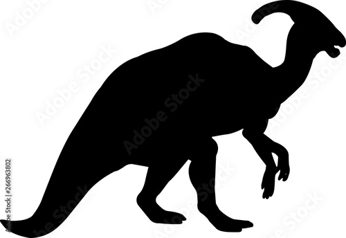 Parasaurolophus 2 isolated vector silhouette