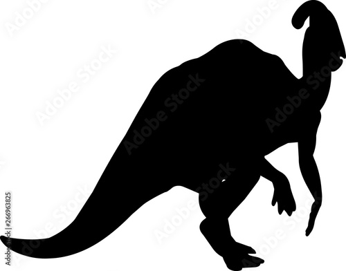 Parasaurolophus 3 isolated vector silhouette