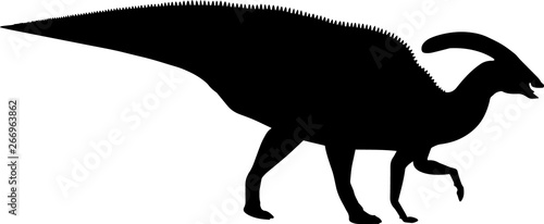 Parasaurolophus 5 isolated vector silhouette