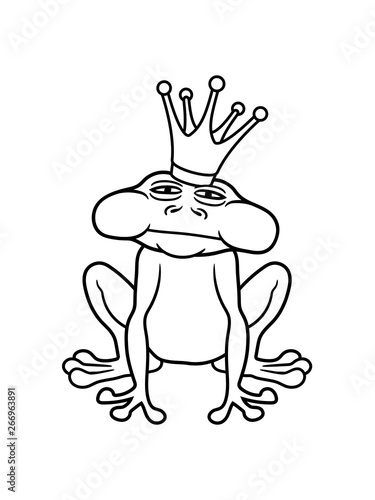 kröte frosch froschkönig märchen prinz krone quak amphibie comic cartoon clipart design lustig cool müde liebe frühling tümpel