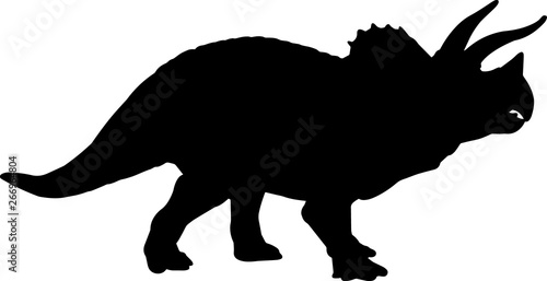 Triceratops 3 isolated vector silhouette