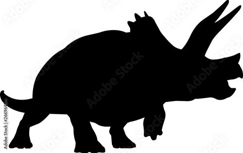 Triceratops 2 isolated vector silhouette