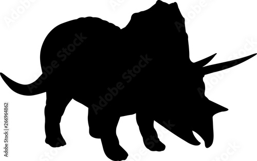 Triceratops 4 isolated vector silhouette