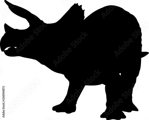 Triceratops 5 isolated vector silhouette