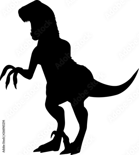 Velociraptor 3 isolated vector silhouette