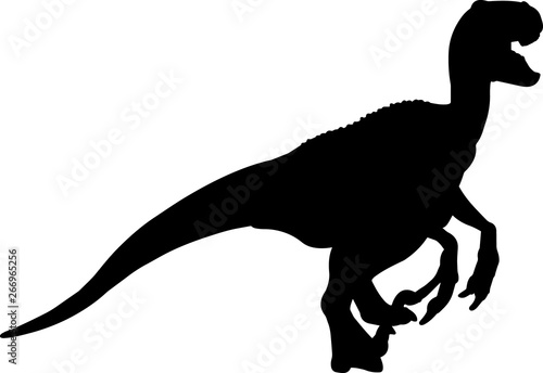 Velociraptor 6 isolated vector silhouette