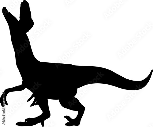 Velociraptor 9 isolated vector silhouette