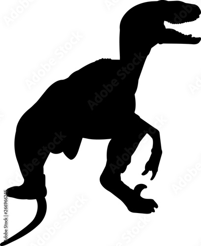 Velociraptor 8 isolated vector silhouette