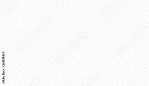 Vector illustration of isometric grid background. Simple rhombus graph paper template